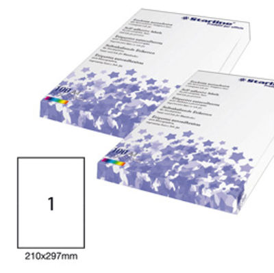 Immagine di Etichetta adesiva bianca 100fg A4 210x297mm (1et/fg) STARLINE [STL3043]