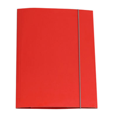 Immagine di Cartellina con elastico - cartone plastificato - 3 lembi - 25x34 cm - rosso - Queen Starline [STL5200]