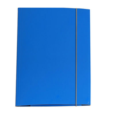 Immagine di Cartellina con elastico - cartone plastificato - 3 lembi - 25x34 cm - azzurro - Queen Starline [STL5202]