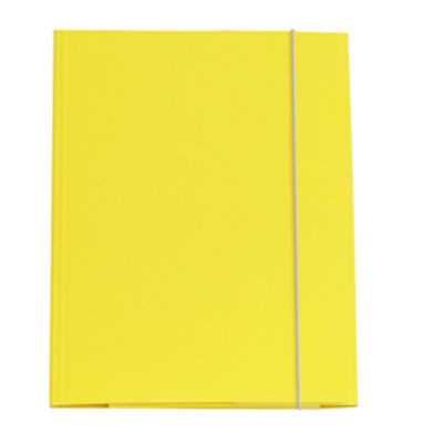 Immagine di Cartellina con elastico - cartone plastificato - 3 lembi - 25x34 cm - giallo - Queen Starline [STL5203]