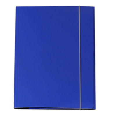 Immagine di Cartellina con elastico - cartone plastificato - 3 lembi - 25x34 cm - blu - Queen Starline [STL5204]