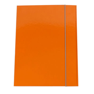 Immagine di Cartellina con elastico - cartone plastificato - 3 lembi - 25x34 cm - arancio - Queen Starline [STL5205]