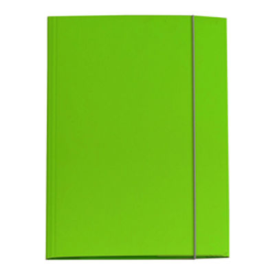 Immagine di Cartellina con elastico - cartone plastificato - 3 lembi - 25x34 cm - verde prato - Queen Starline [STL5207]