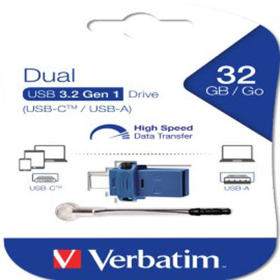 Immagine di Verbatim - Memoria USB 3.0 Store 'N' Go Dual Drive - USB-A / USB-C - 32 GB - 49966 [49966]