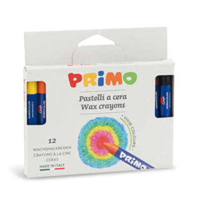 Immagine di Pastelli a cera jumbo - 100mm - D10,5mm - Primo - astuccio 12 colori [0501PC12E]