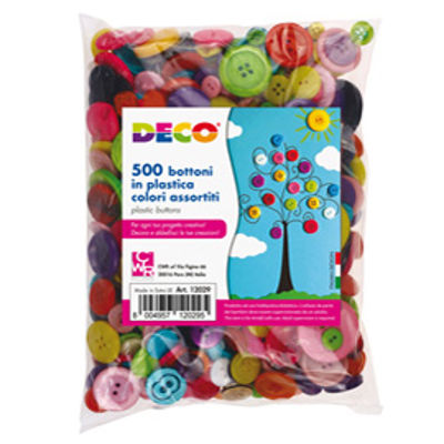 Immagine di Bottoni - in plastica - colori assortiti - Deco - conf. 650 pezzi [12029]