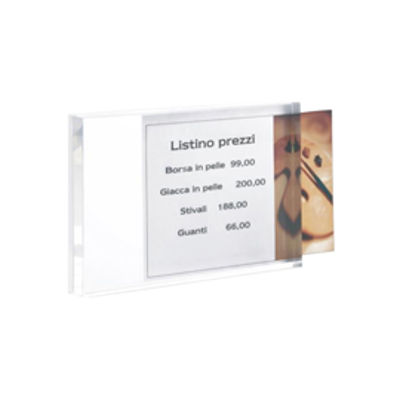 Immagine di Porta prezzi da banco - materiale acrilico - taglia small (10x7x2 cm) - Tecnostyl [ACR030]