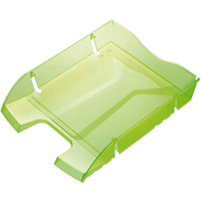 Immagine di Vaschetta portacorrispondenza - plastica riciclata - 35,5x27,5x6,6 cm - verde trasparente - Helit [H23635.50]