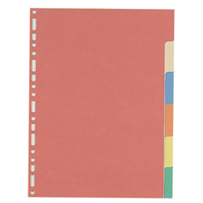 Immagine di Separatore - 6 tacche - cartoncino colorato 240 gr - 21x29,7 cm - multicolore - Favorit [100204883]