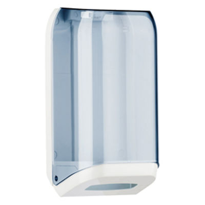Immagine di Dispenser di carta igienica in fogli - 15,8x13x30,7 cm - trasparente/bianco - Mar Plast [A62110]