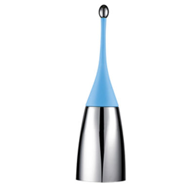 Immagine di Portascopino Soft Touch - 12x12x48,5 cm - azzurro/acciaio lucido - Mar Plast [A65400AZ]