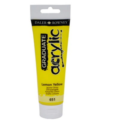 Immagine di Colore acrilico fine Graduate - 120 ml - giallo limone - Daler Rowney [D123120651]