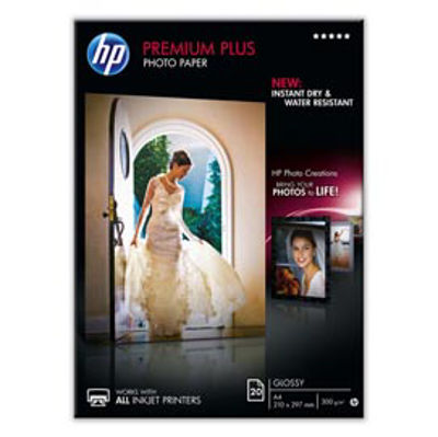 Immagine di Hp - Confezione da 20 Fogli Carta fotografica Hp Premium Plus lucida - A4 - 210 x 297 mm - CR672A [CR672A]