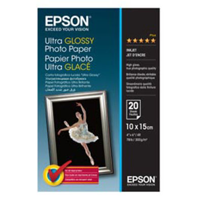 Immagine di Epson - Ultra Glossy Photo Paper - 10x15cm - 20 Fogli - C13S041926 [C13S041926]