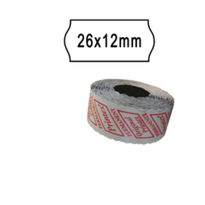 Immagine di Rotolo da 1000 etichette a onda per Printex Smart 8/2612 - 26x12 mm - adesivo permanente - bianco - Printex - pack 10 rotoli [2612sbp10]