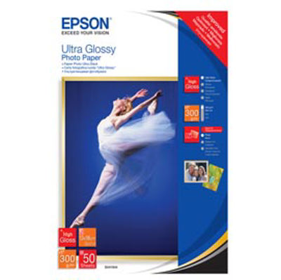 Immagine di Epson - Ultra Glossy Photo Paper - 13 x 18cm - 50 Fogli - C13S041944 [C13S041944]