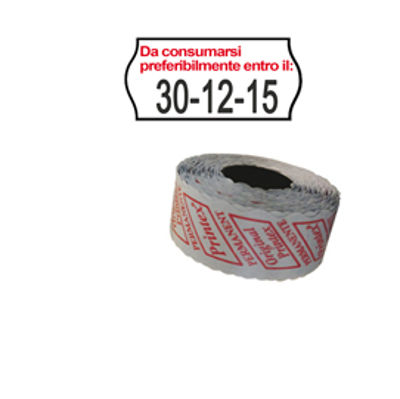 Immagine di Rotolo da 1000 etichette a onda per Printex Smart 8/2612 - DA CONSUMARSI… - 26x12 mm - adesivo permanente - bianco -  Printex - pack 10 rotoli [2612sfp14st]