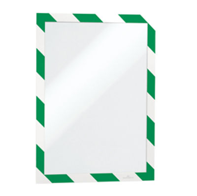 Immagine di Cornice adesiva Duraframe  Security A4 - pannello magnetico - 21 x 29.7 cm - verde/bianco - Durable [4944-131]