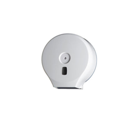 Immagine di Distributore Basica per carta igienica in rotoli Mini Jumbo - 28,2x12x29,4 cm - bianco - Medial International [104001]