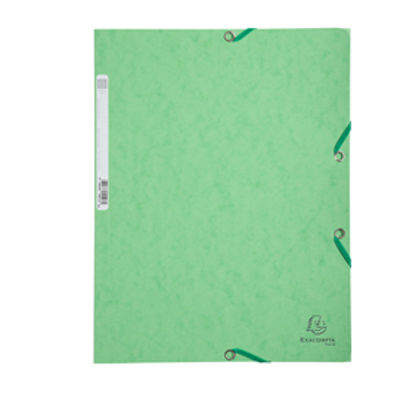 Immagine di Cartellina con elastico - cartoncino lustrE' - 3 lembi - 400 gr - 24x32 cm - verde tiglio - Exacompta [55513E]