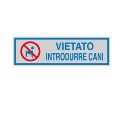 Immagine di Targhetta adesiva - VIETATO INTRODURRE CANI - 165x50 mm - Cartelli Segnalatori [96670]