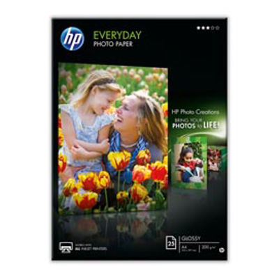 Immagine di Hp - Confezione da 25 Fogli Carta fotografica lucida Hp Everyday - per inkjet - A4 - 210 x 297 mm - Q5451A [Q5451A]