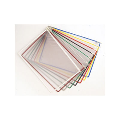 Immagine di Tasche di ricambio per leggio T Technic - A4 - colori assortiti - Tarifold - set 10 pezzi [B114009]