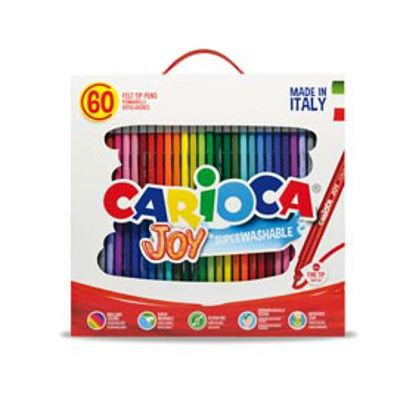 Immagine di Pennarelli Joy - punta 2,6mm - colori assortiti - lavabili - Carioca - scatola 60 pezzi [41015]