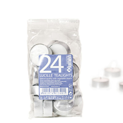 Immagine di Candele Tealights - bianco - Lumen - sacchetto da 24 pezzi [X540235]