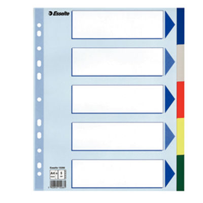Immagine di Separatore - 5 tasti colorati - PP - A4 maxi - 24,5x29,7 cm - multicolore - Esselte [15266]