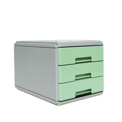 Immagine di Mini Cassettiera Keep Colour Pastel - 17x25,4x17,7 cm - grigio/verde - Arda [19P3PPASV]
