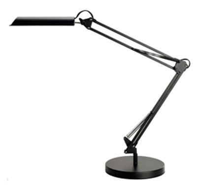 Immagine di Lampada da tavolo Swingo - 44 x 34,5 x 13,5 cm - led - 11 W - nero - con base e morsetto - Unilux [400093838]