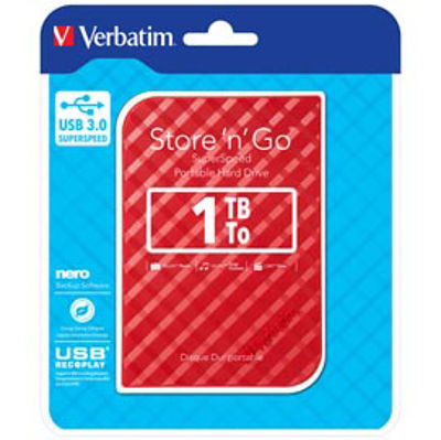 Immagine di Verbatim - Usb 3.0 portatile Store 'N'Go 9,5mm drive - Rosso - 53203 - 1TB [53203]