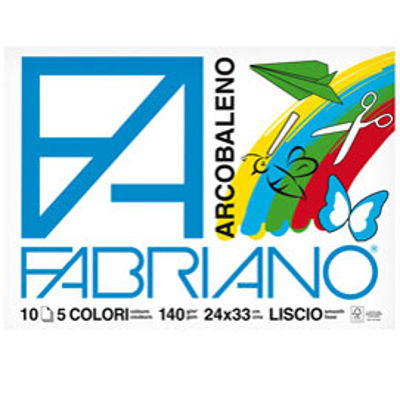 Immagine di Album Arcobaleno - 24x33cm - 10 fogli - 140gr - 5 colori - Fabriano [44312433]