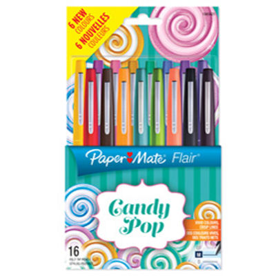 Immagine di Pennarello Flair Nylon punta feltro - punta 1,10mm - colori assortiti Candy Pop - Papermate - conf.16 pezzi [2061395]