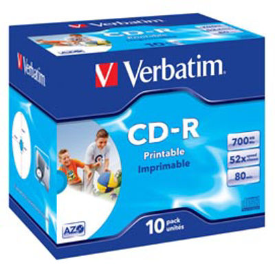 Immagine di Verbatim - Scatola 10 CD-R DataLife Plus - Jewel Case - 1X-52X - stampabile inkjet - 43325 - 700MB [43325]
