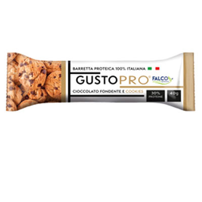 Immagine di Barretta proteica GustoPro - cioccolato fondente e cookie - 40 gr - Falco [01-0399]