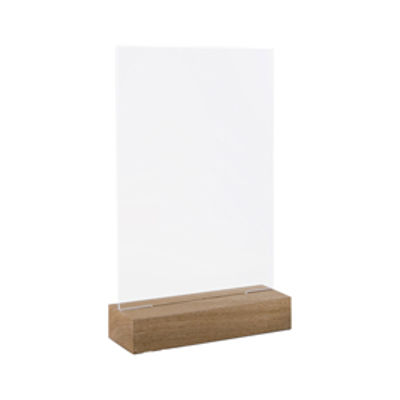 Immagine di Portadepliant -  verticale - con base in legno - 15 x 21 cm - acrilico - Lebez [81005]