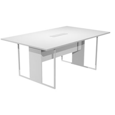 Immagine di Tavolo riunione Essence - 180 x 110 cm - Bianco - Gamba bianca - Top bianco - Artexport [425-TOP-3-AN-EA]