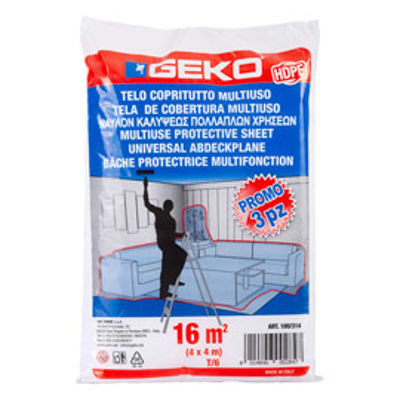 Immagine di Set 3 pz telo HD copritutto multiuso 16mq 230/240gr Geko [100/314]