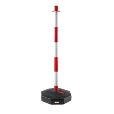 Immagine di Colonnina segnaletica con base riempibile - H 85 cm - bianco/rosso - Valex [1960445]