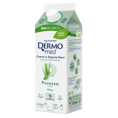 Immagine di Ricarica crema di sapone mani - carton box - 900 ml - aloe - Dermomed [CSBOX2062]