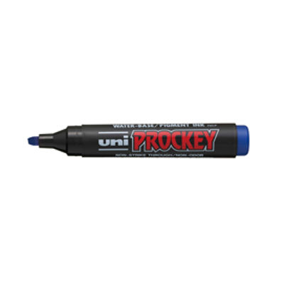 Immagine di Marcatore Permanente Uni Mitsubishi Uni Prockey M126 punta a scalpello 1.00mm-5.70mm Blu [GRO30352]