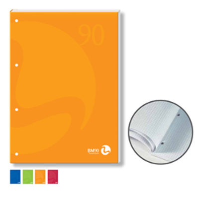 Immagine di BLOCCO NOTES COLLATO lato lungo A4 4fori 90gr 50fg 5mm cop.250gr BM [20050]