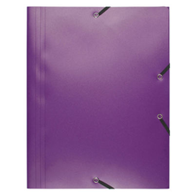 Immagine di Cartellina 3 lembi - con elastici - PPL - 24x32 cm - viola - Exacompta [55918E]