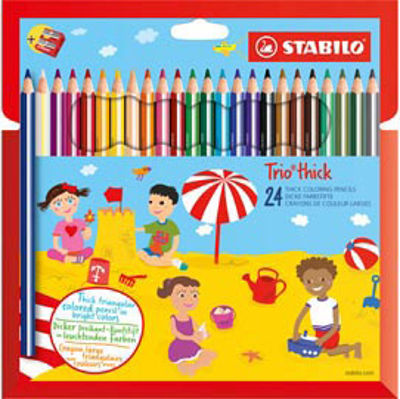 Immagine di STABILO Trio thick astuccio in cartone da 24 colori ass.+ temperino  [203/2-24]