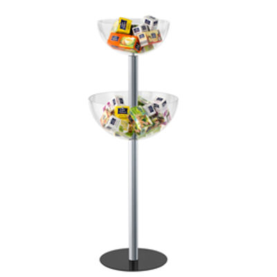 Immagine di Espositore da terra con 2 semisfere contenitori - D 50 cm / D 40 cm - altezza 116 cm - Tecnostyl [SPH402/F4050]