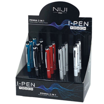 Immagine di Penna a sfera mini I-PEN 2 in1 - puntale touch - colori assortiti - Niji  [60083]