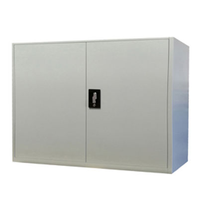 Immagine di Armadio basso in metallo ad ante battenti - 1 ripiano regolabile - 100x45x100 cm - grigio - Bertesi [BB100G]
