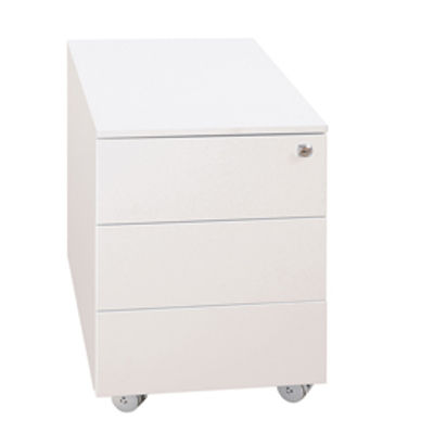 Immagine di Cassettiere in metallo - 3 cassetti - 40 x 59 x 54 cm - bianco - Bertesi [3903B]